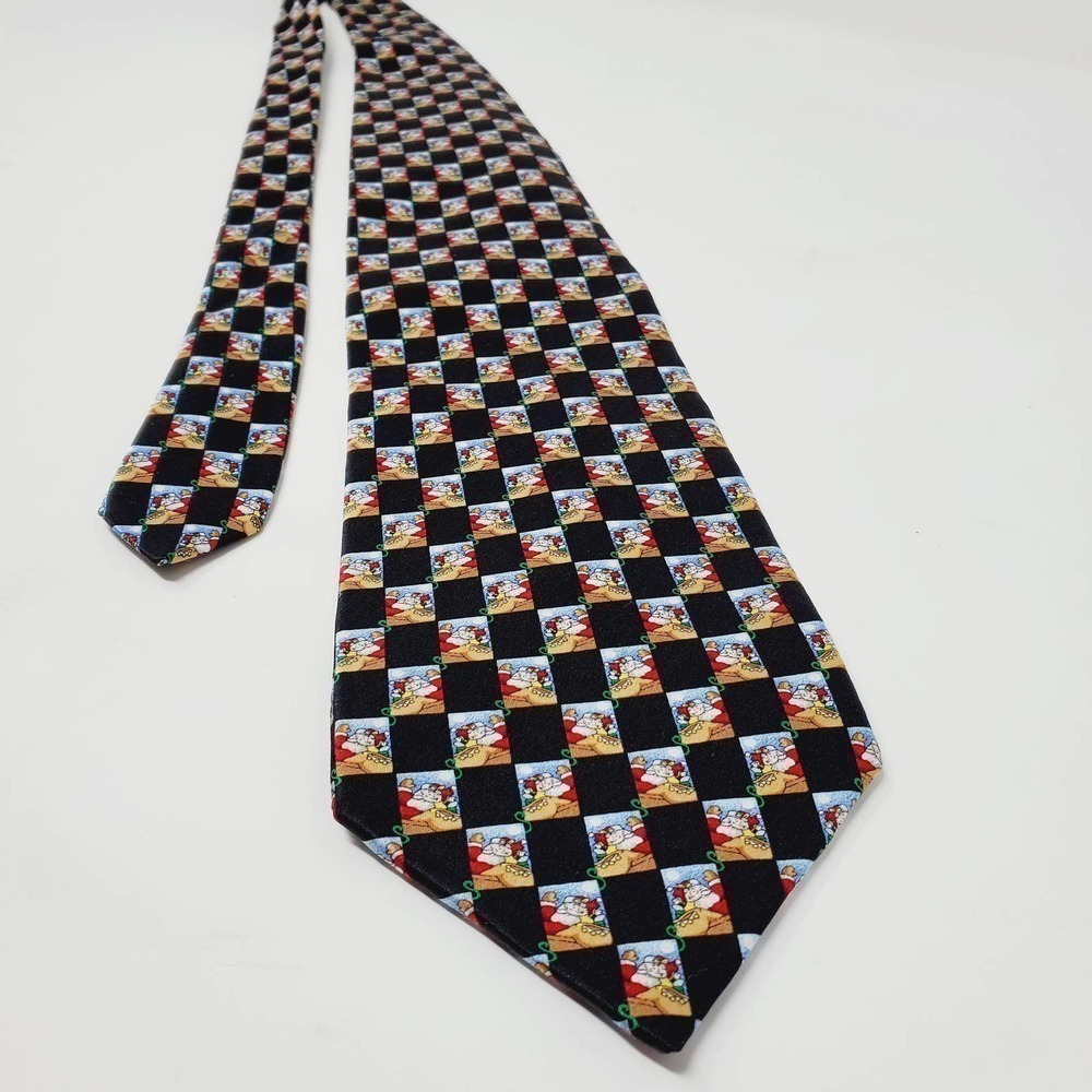 Vintage Hallmark Design Collection Holiday Traditions by MMG Santa Silk Tie